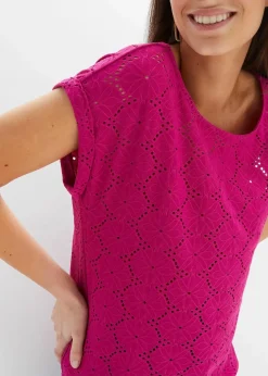 Shirt mit Lochstickerei Damen Shirts & Tops
