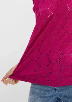 Shirt mit Lochstickerei Damen Shirts & Tops