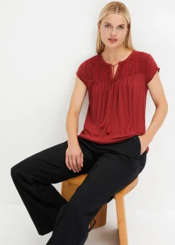 Hot Shirt mit Lochstickerei Damen Shirts & Tops