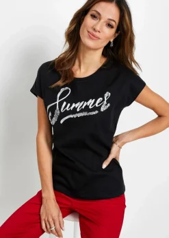 Damen bonprix Shirts & Tops|Shirt mit Pailletten