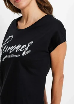 Damen bonprix Shirts & Tops|Shirt mit Pailletten
