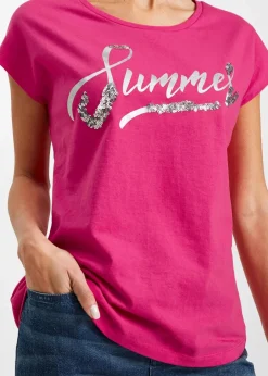 Damen bonprix Shirts & Tops|Shirt mit Pailletten