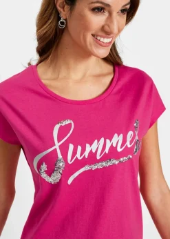 Damen bonprix Shirts & Tops|Shirt mit Pailletten