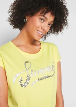Damen bonprix Shirts & Tops|Shirt mit Pailletten