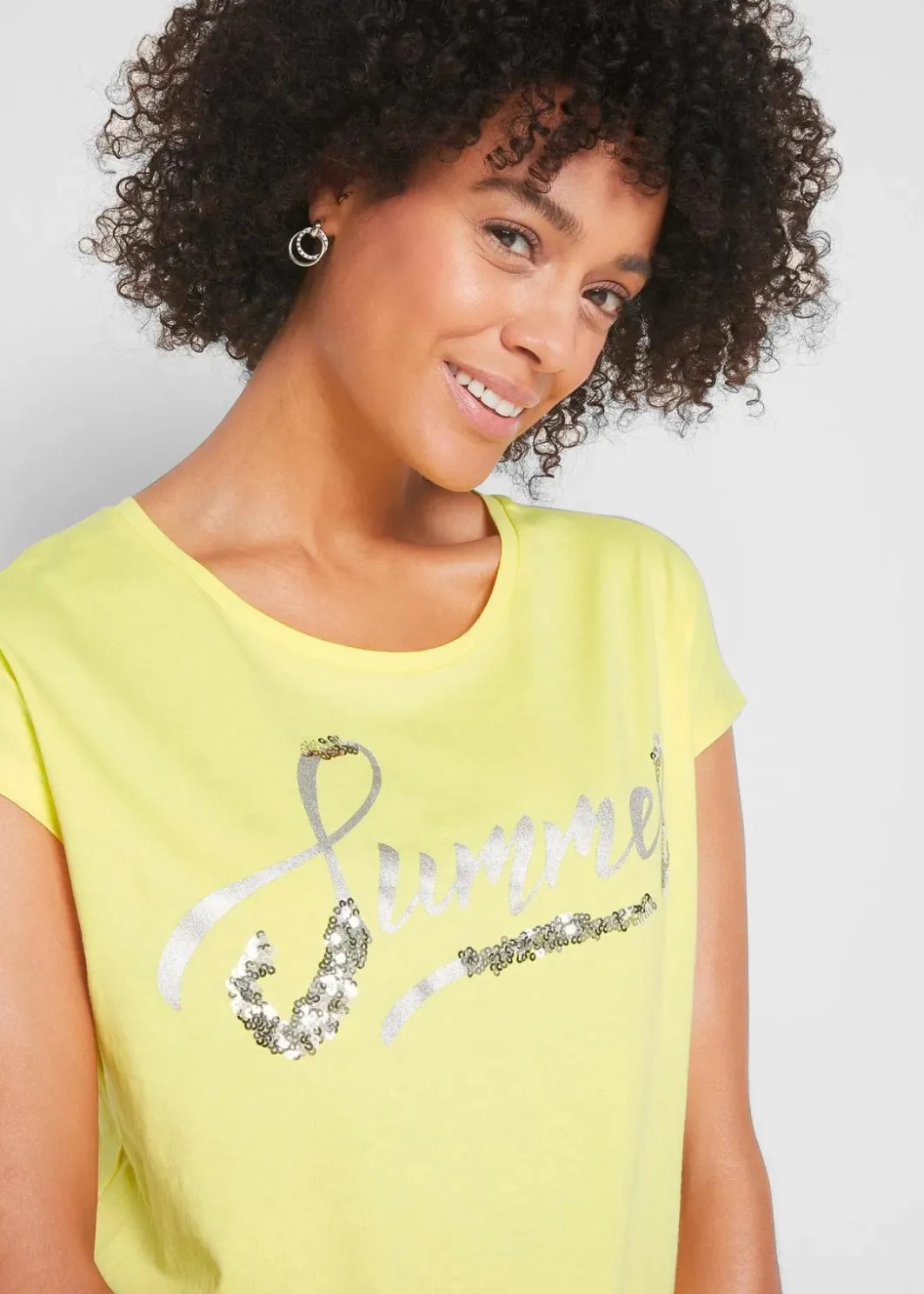 Damen bonprix Shirts & Tops|Shirt mit Pailletten