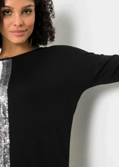 Damen bonprix Shirts & Tops|Nachhaltigere Materialien|Shirt mit Pailletten