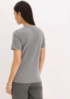 Damen bonprix Shirts & Tops|Shirt mit Perlen-Applikation