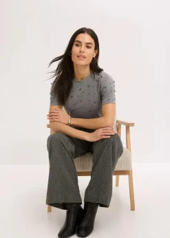 Damen bonprix Shirts & Tops|Shirt mit Perlen-Applikation
