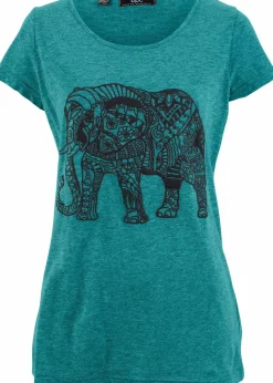 Damen bonprix Shirts & Tops|Nachhaltigere Materialien|Shirt mit platziertem Print aus Bio-Baumwolle, kurzarm
