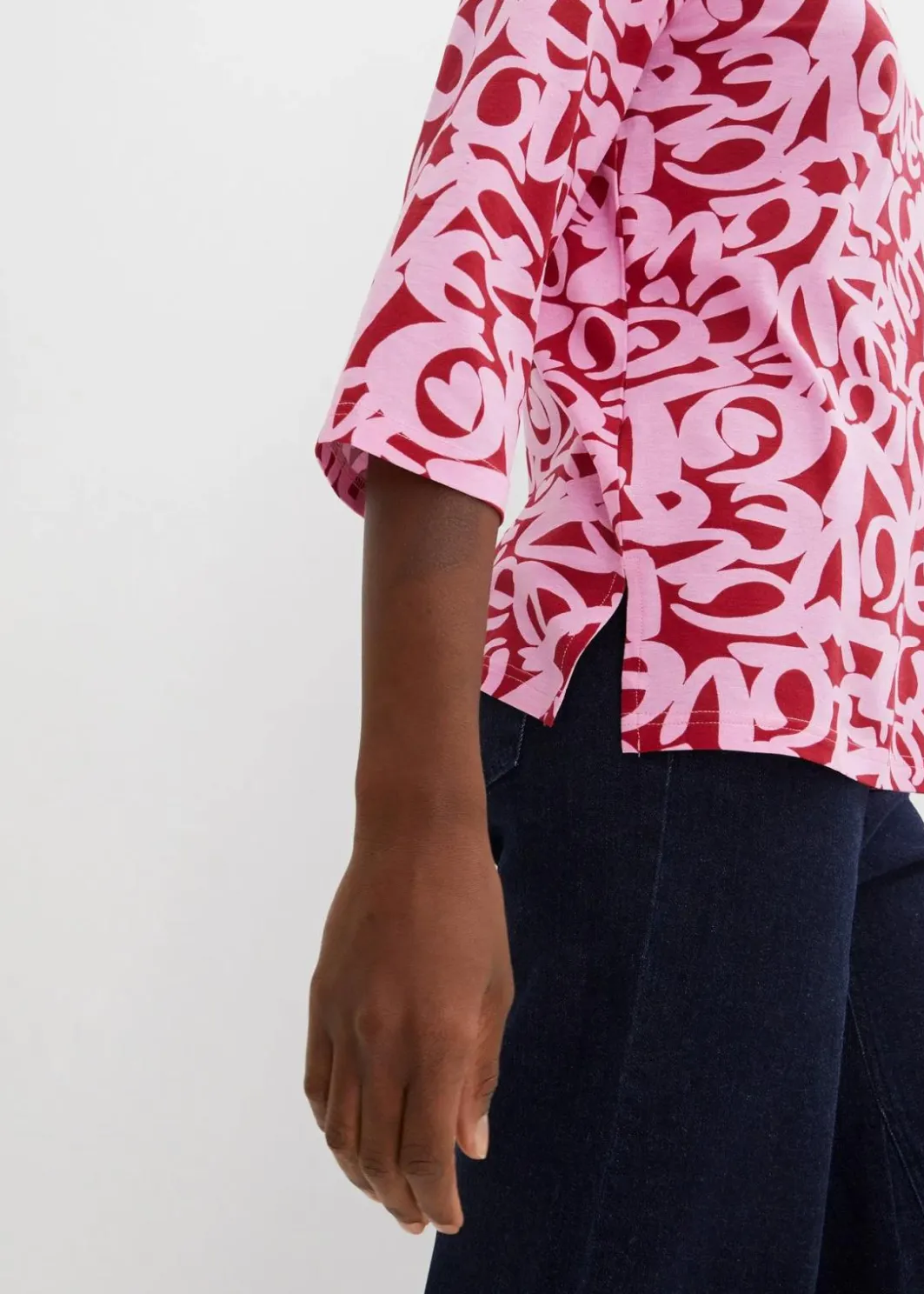 Online Shirt mit Rundhals-Ausschnitt, ¾-Arm Damen Shirts & Tops|Nachhaltigere Materialien