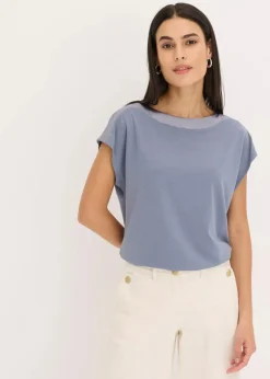 Online Shirt mit Satinpasse Damen Shirts & Tops