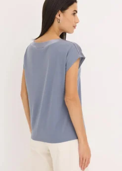 Online Shirt mit Satinpasse Damen Shirts & Tops