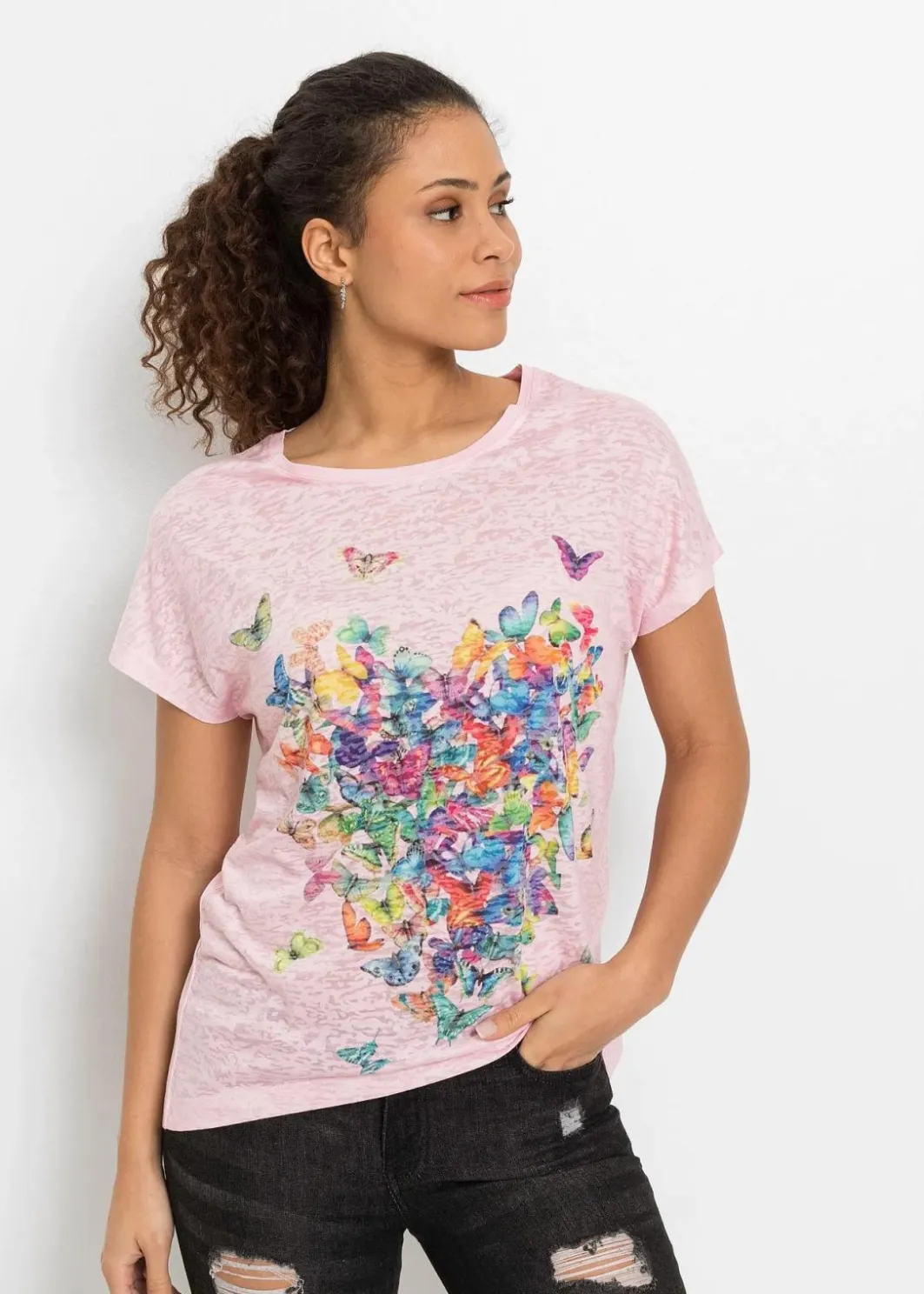 Damen bonprix Shirts & Tops|Shirt mit Schmetterlingsdruck