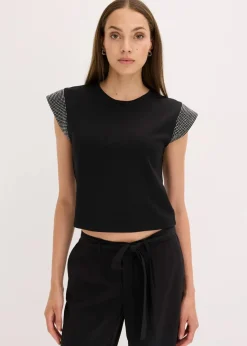 Damen bonprix Shirts & Tops|Nachhaltigere Materialien|Shirt mit Schulterpolstern