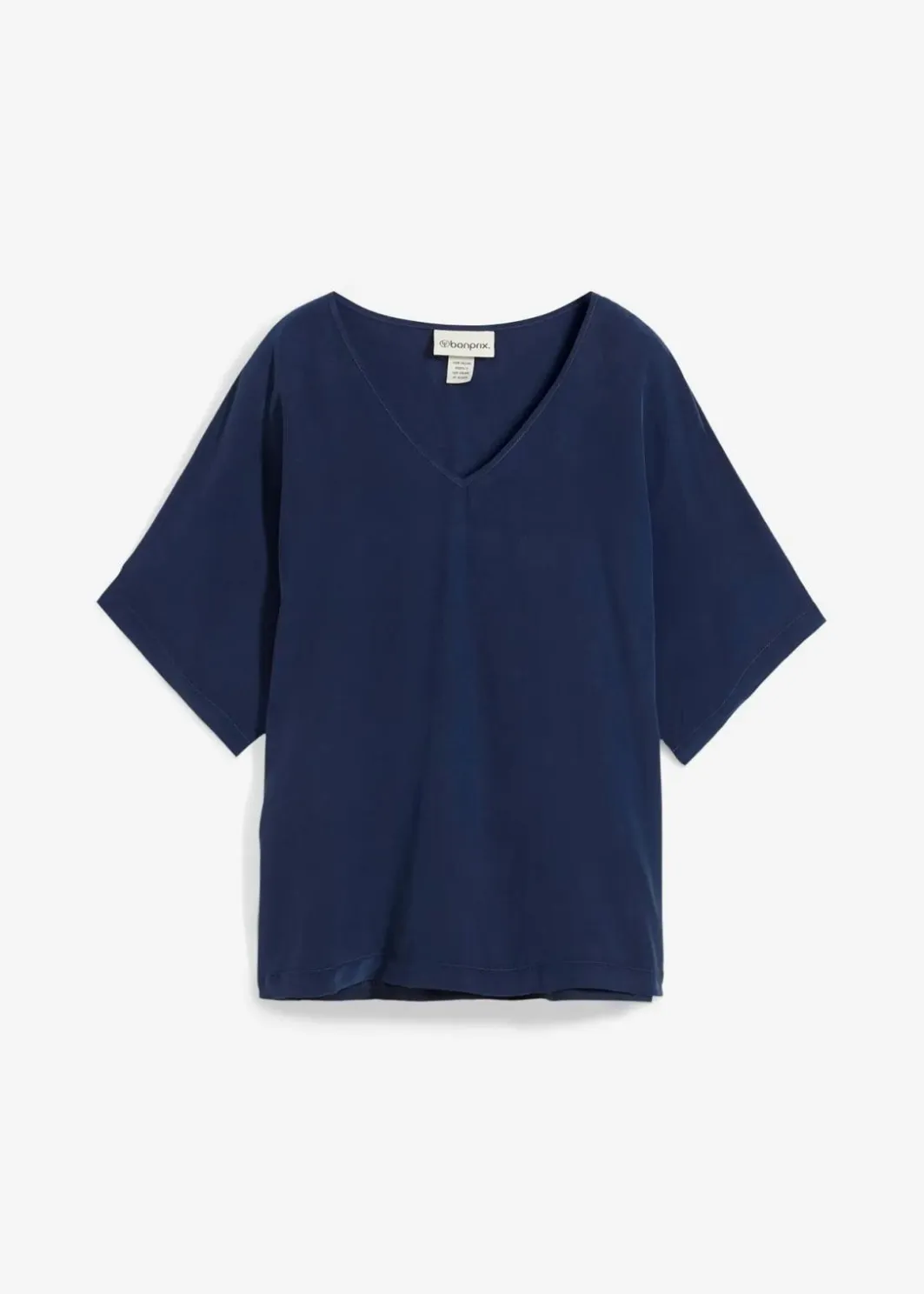 Shirt mit Seidenanteil und Webeinsatz Damen Premium|Shirts & Tops