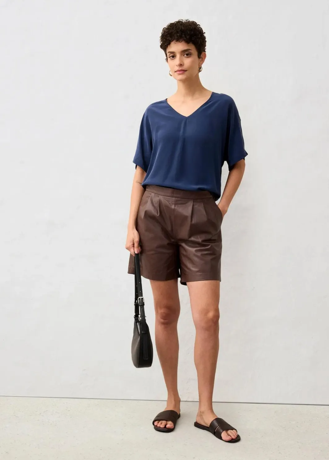 Shirt mit Seidenanteil und Webeinsatz Damen Premium|Shirts & Tops