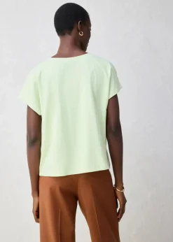 Damen bonprix Premium|Shirts & Tops|Shirt mit Seidenanteil und Webeinsatz