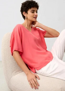 Hot Shirt mit Seidenanteil und Webeinsatz Damen Premium|Shirts & Tops