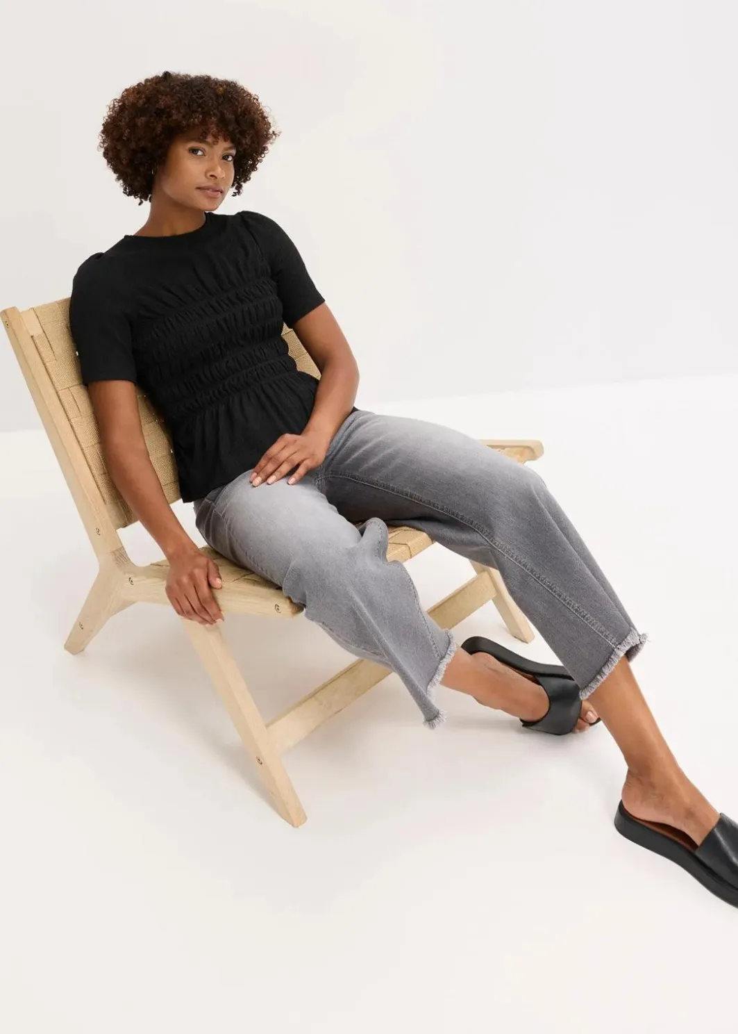 Damen bonprix Shirts & Tops|Nachhaltigere Materialien|Shirt mit Smok
