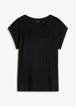 Damen bonprix Nachhaltigere Materialien|Shirts & Tops|Shirt mit Spitze