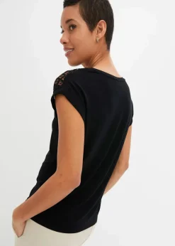 Damen bonprix Nachhaltigere Materialien|Shirts & Tops|Shirt mit Spitze