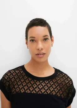 Damen bonprix Nachhaltigere Materialien|Shirts & Tops|Shirt mit Spitze