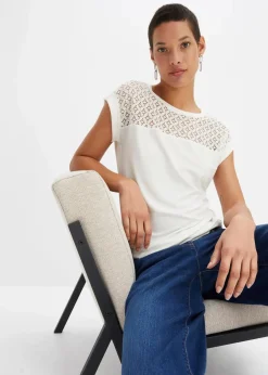 Best Shirt mit Spitze Damen Shirts & Tops|Nachhaltigere Materialien
