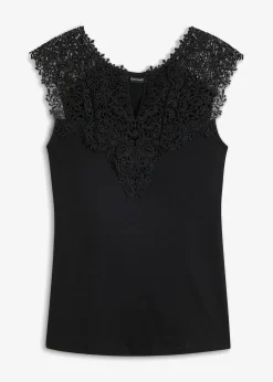Damen bonprix Nachhaltigere Materialien|Shirts & Tops|Shirt mit Spitze