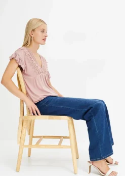 Damen bonprix Shirts & Tops|Shirt mit Spitze