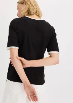 Damen bonprix Shirts & Tops|Shirt mit Spitzenborte