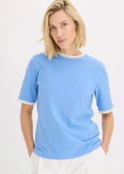 Clearance Shirt mit Spitzenborte Damen Shirts & Tops