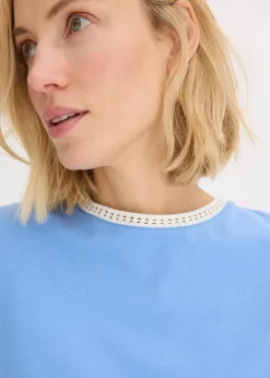 Clearance Shirt mit Spitzenborte Damen Shirts & Tops