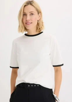 Damen bonprix Shirts & Tops|Shirt mit Spitzenborte