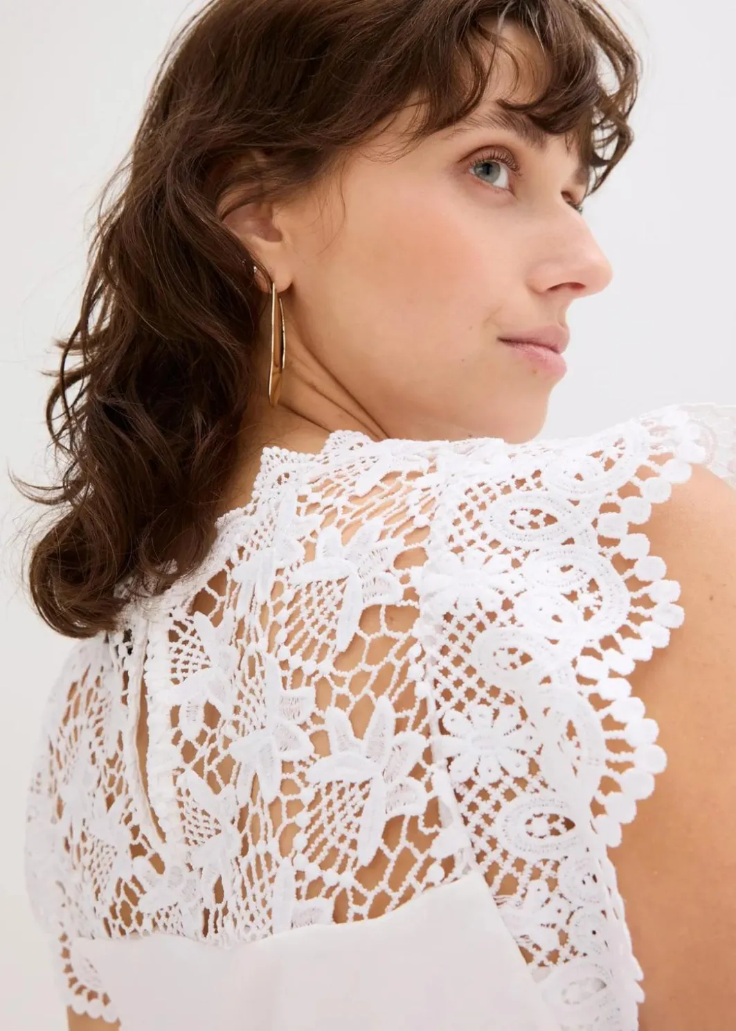 Damen bonprix Shirts & Tops|Shirt mit Spitzeneinsatz