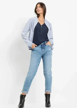 Damen bonprix Shirts & Tops|Nachhaltigere Materialien|Shirt mit Spitzeneinsatz