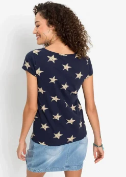Damen bonprix Nachhaltigere Materialien|Shirts & Tops|Shirt mit Sternen