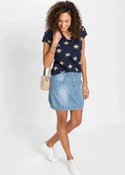 Damen bonprix Nachhaltigere Materialien|Shirts & Tops|Shirt mit Sternen