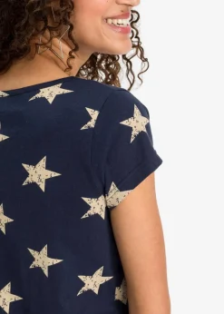 Damen bonprix Nachhaltigere Materialien|Shirts & Tops|Shirt mit Sternen