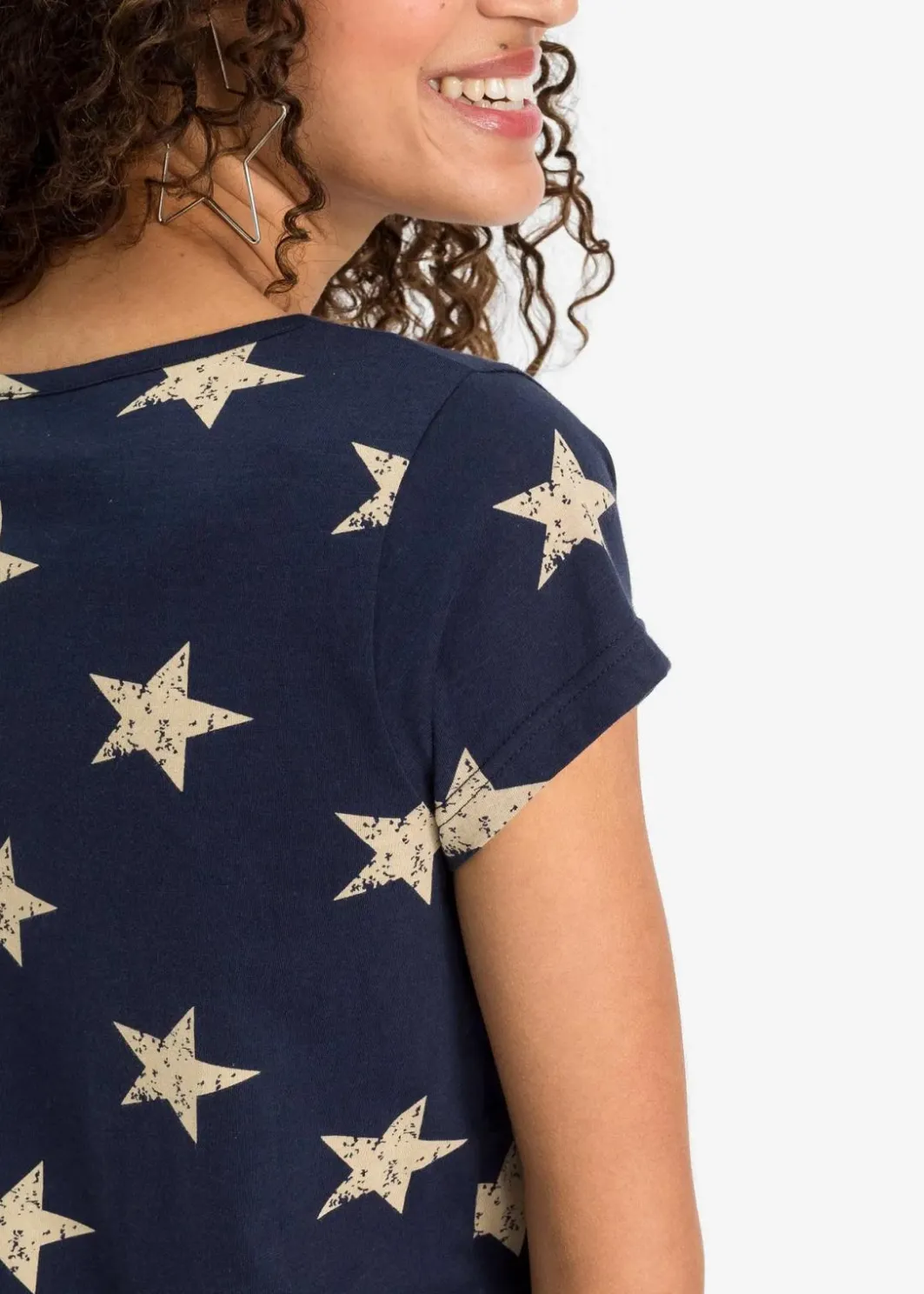 Damen bonprix Nachhaltigere Materialien|Shirts & Tops|Shirt mit Sternen