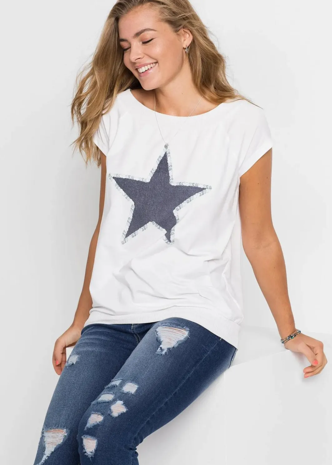 Damen bonprix Shirts & Tops|Shirt mit Sternenprint