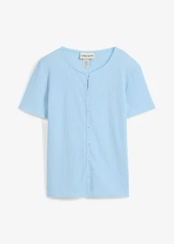 Outlet Shirt mit Struktur und Knopfleiste Damen Shirts & Tops