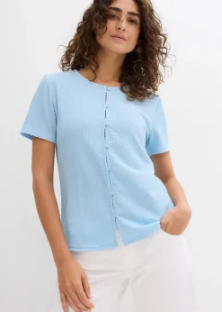Outlet Shirt mit Struktur und Knopfleiste Damen Shirts & Tops