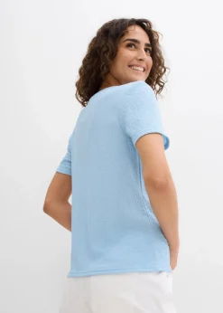 Outlet Shirt mit Struktur und Knopfleiste Damen Shirts & Tops