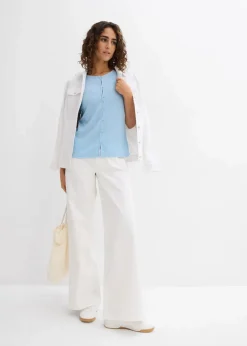 Outlet Shirt mit Struktur und Knopfleiste Damen Shirts & Tops