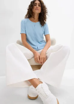Outlet Shirt mit Struktur und Knopfleiste Damen Shirts & Tops