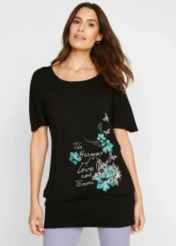 Outlet Shirt mit U-Boot Ausschnitt, Halbarm Damen Shirts & Tops|Nachhaltigere Materialien