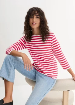 Damen bonprix Bekleidung·Röcke|Basics|Shirt mit U-Boot-Ausschnitt