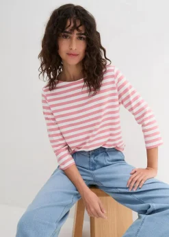 Damen bonprix Shirts & Tops|Basics|Shirt mit U-Boot-Ausschnitt