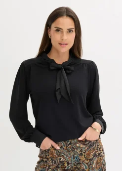 Damen bonprix Shirts & Tops|Shirt mit Viskose und Satinschluppe