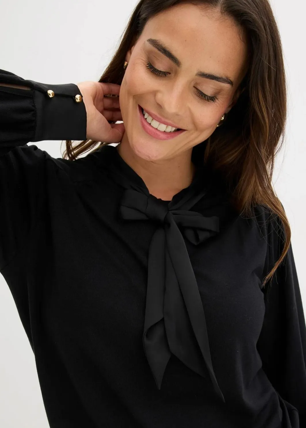 Damen bonprix Shirts & Tops|Shirt mit Viskose und Satinschluppe